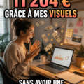 Femme souriante utilisant Pinterest sur son ordinateur pour générer des revenus