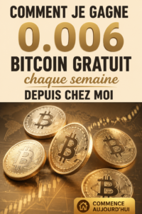 Femme souriante utilisant un ordinateur pour gagner des bitcoins