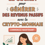Femme inspirée en train de travailler sur des investissements en cryptomonnaie pour générer un revenu passif.