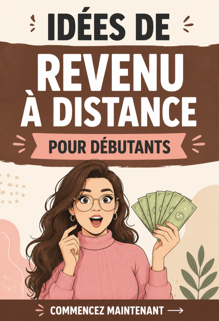 Femme travaillant à domicile, explorant des idées de revenus à distance.