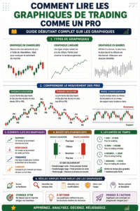 Graphique de trading illustrant des tendances et des modèles financiers.