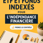 Graphique représentant des ETF et fonds d'index pour l'indépendance financière.