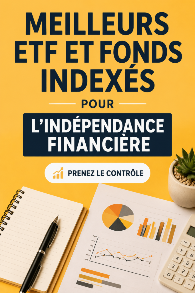 Graphique représentant des ETF et fonds d'index pour l'indépendance financière.