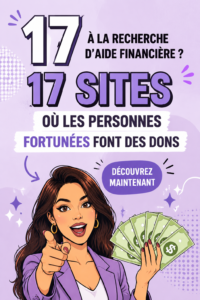 Capture d'écran d'un site d'aide financière en ligne