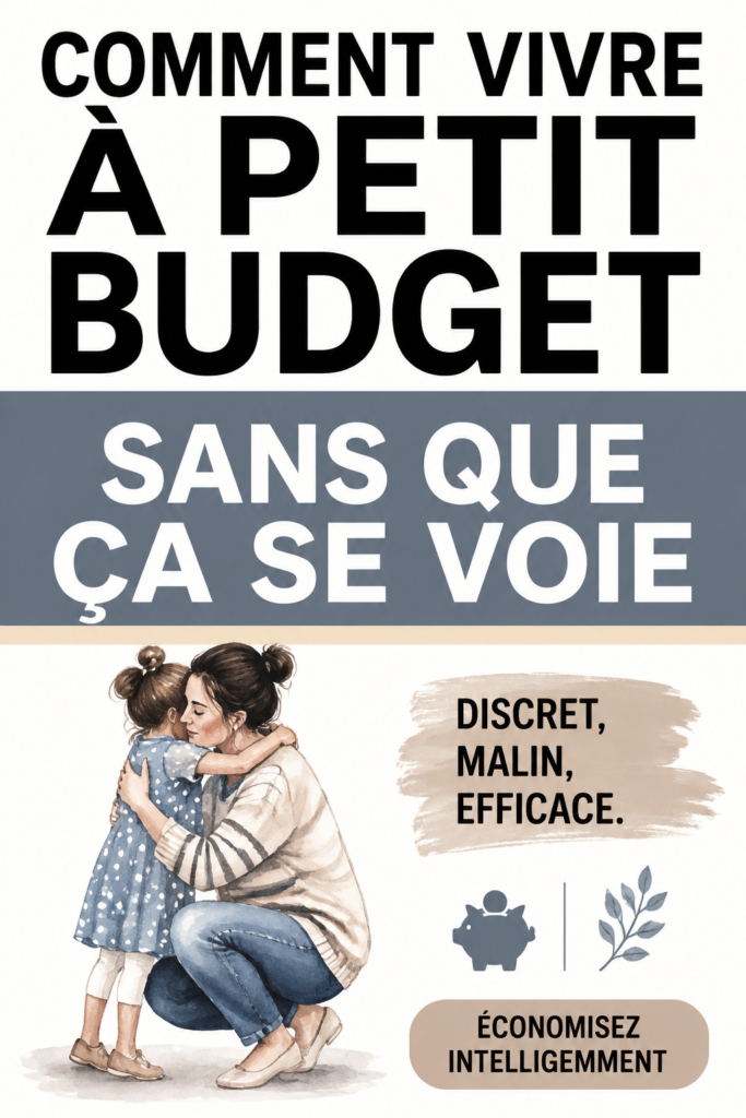 Une femme souriante dans un marché, comparant des prix avec un panier plein de produits frais.