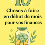 Femme regardant son budget et notant des actions financières à réaliser pour le mois