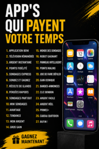 Femme utilisant une application sur son smartphone pour gagner de l'argent.