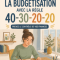 Femme utilisant un budget simple avec la méthode 40-30-20