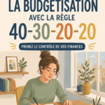 Femme utilisant un budget simple avec la méthode 40-30-20