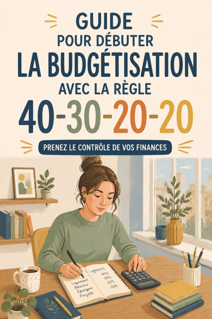 Femme utilisant un budget simple avec la méthode 40-30-20