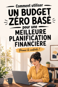 Femme utilisant une feuille de calcul pour gérer un budget zéro