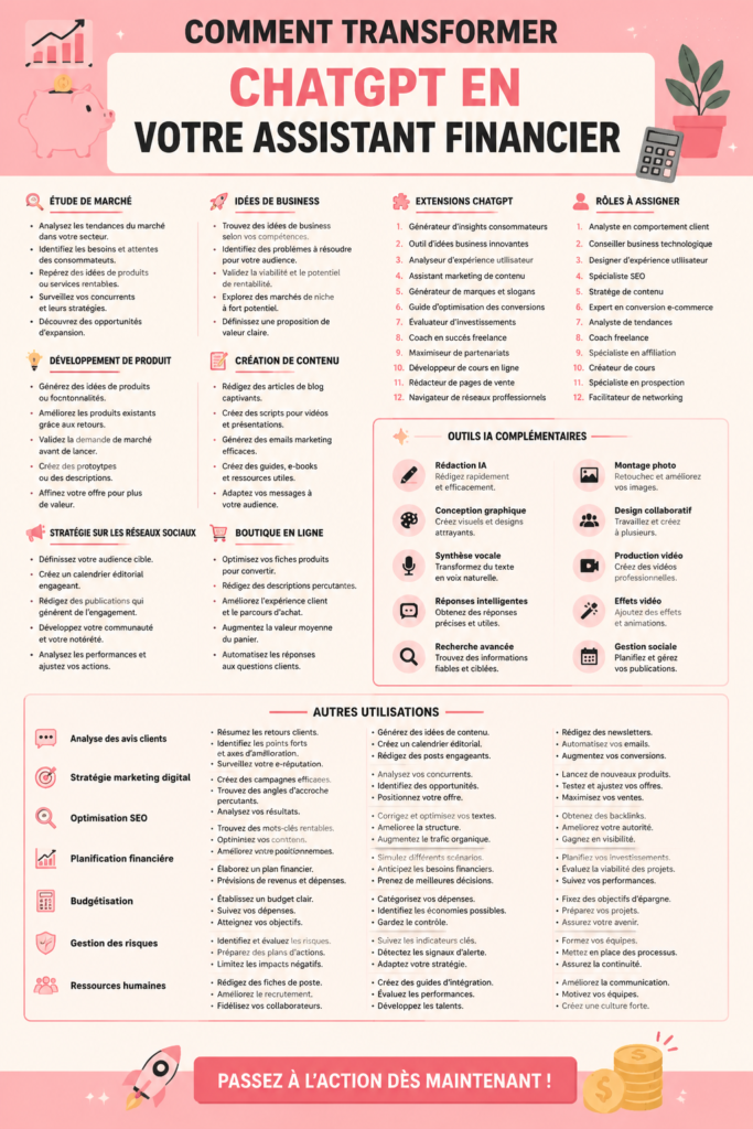 Femme utilisant ChatGPT sur un ordinateur pour améliorer ses finances personnelles.