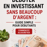 Femme pensant à investir avec un petit budget, entourée de graphiques financiers