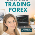 Illustration d'une femme utilisant un ordinateur pour trader sur le marché Forex