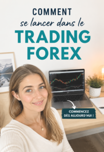 Illustration d'une femme utilisant un ordinateur pour trader sur le marché Forex