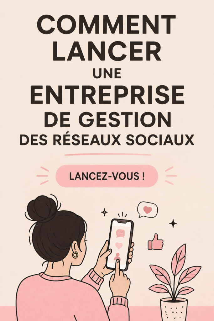 Femme souriante travaillant sur son ordinateur, représentant une gestion des réseaux sociaux.