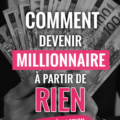 Femme réfléchissant à sa stratégie financière pour devenir millionnaire, entourée de livres et de notes.