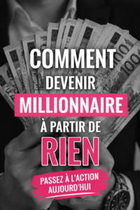 Femme réfléchissant à sa stratégie financière pour devenir millionnaire, entourée de livres et de notes.