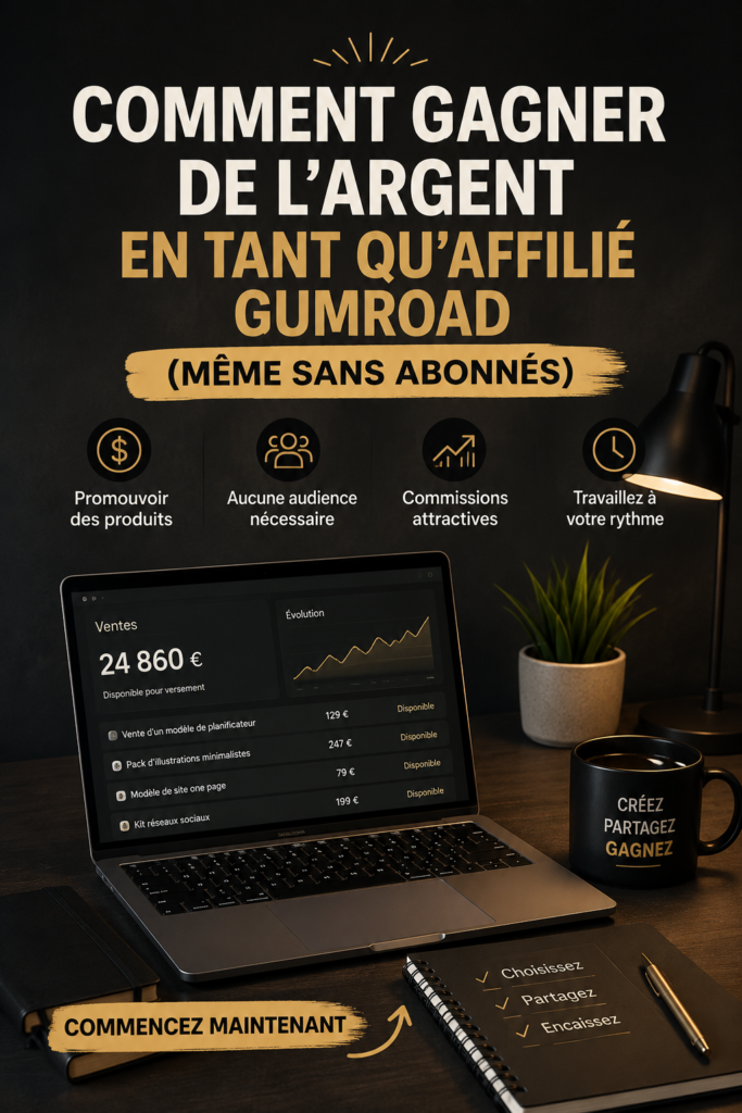 Femme souriante examinant son ordinateur portable avec des graphiques sur les revenus Gumroad