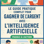 Femme s'instruisant sur l'intelligence artificielle dans un cadre accueillant, représentant la thématique des finances et de l'IA.