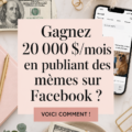 Une femme souriante créant des memes sur son ordinateur, symbole de créativité et de revenus supplémentaires.