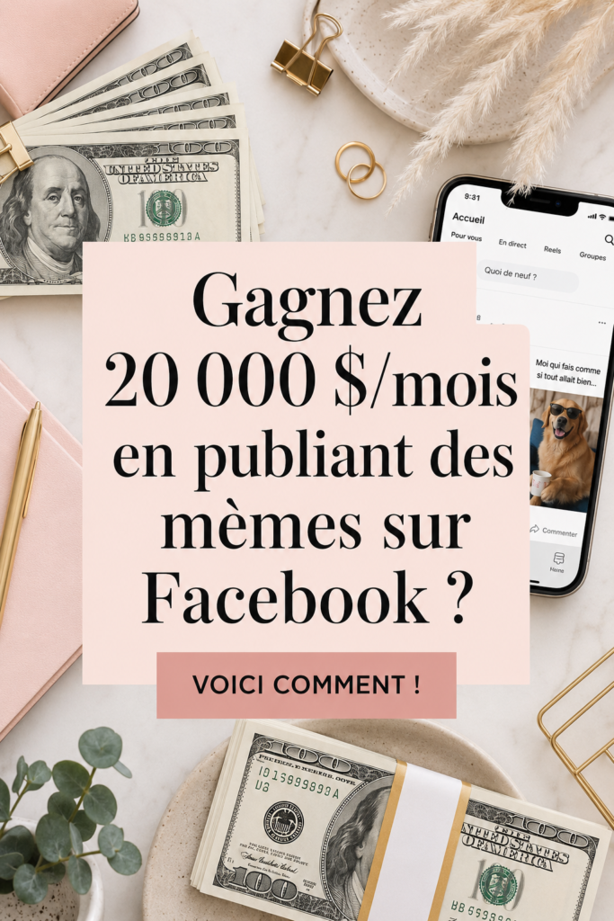 Une femme souriante créant des memes sur son ordinateur, symbole de créativité et de revenus supplémentaires.