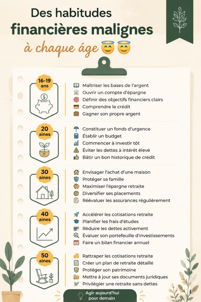 Une femme souriante consultant ses finances avec un ordinateur portable et des documents sur la table