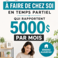 Femme travaillant sur son ordinateur à domicile, illustrant des emplois à distance