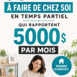 Femme travaillant sur son ordinateur à domicile, illustrant des emplois à distance