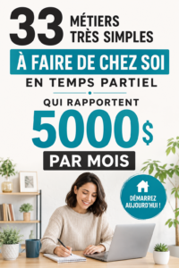 Femme travaillant sur son ordinateur à domicile, illustrant des emplois à distance