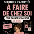 Une femme travaillant sur son ordinateur portable chez elle le soir.