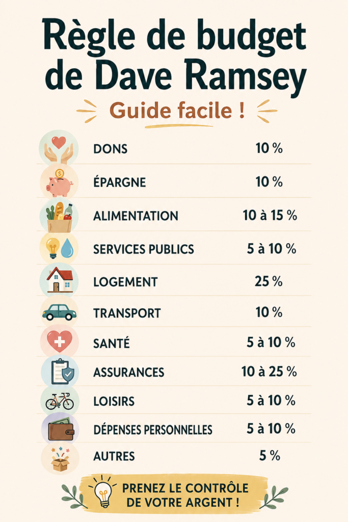 Illustration d'un graphique représentant les pourcentages de budget