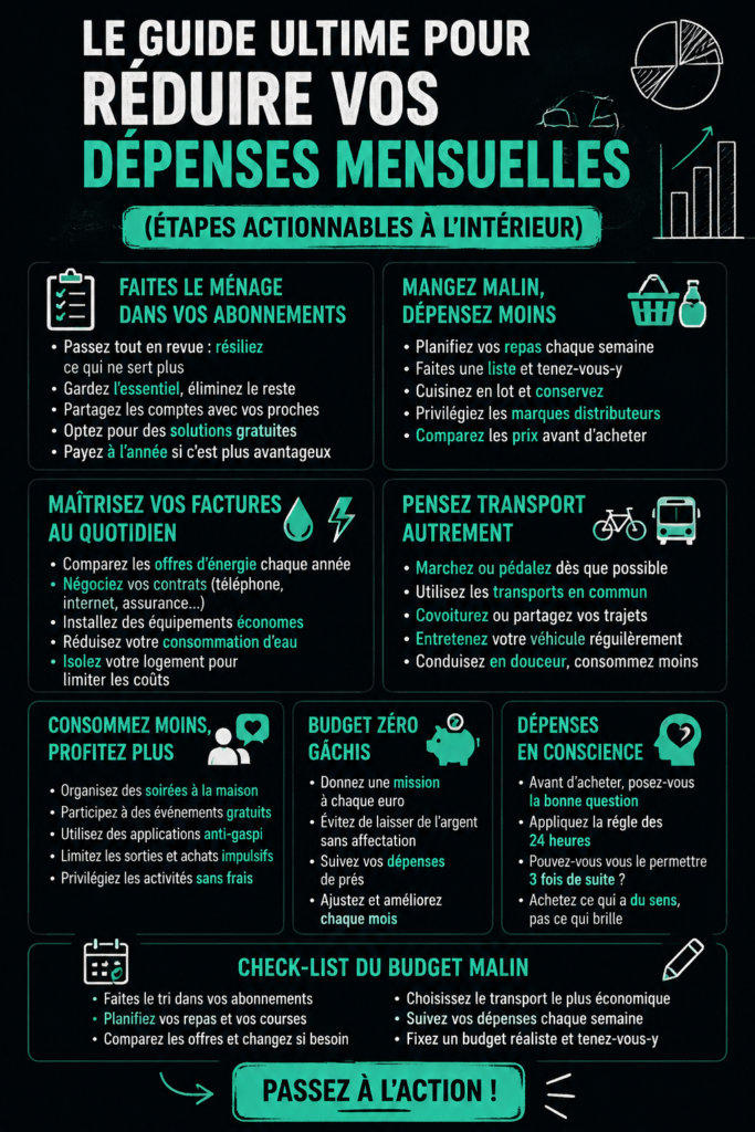Femme organisant son budget mensuel avec des papiers et un ordinateur portable.