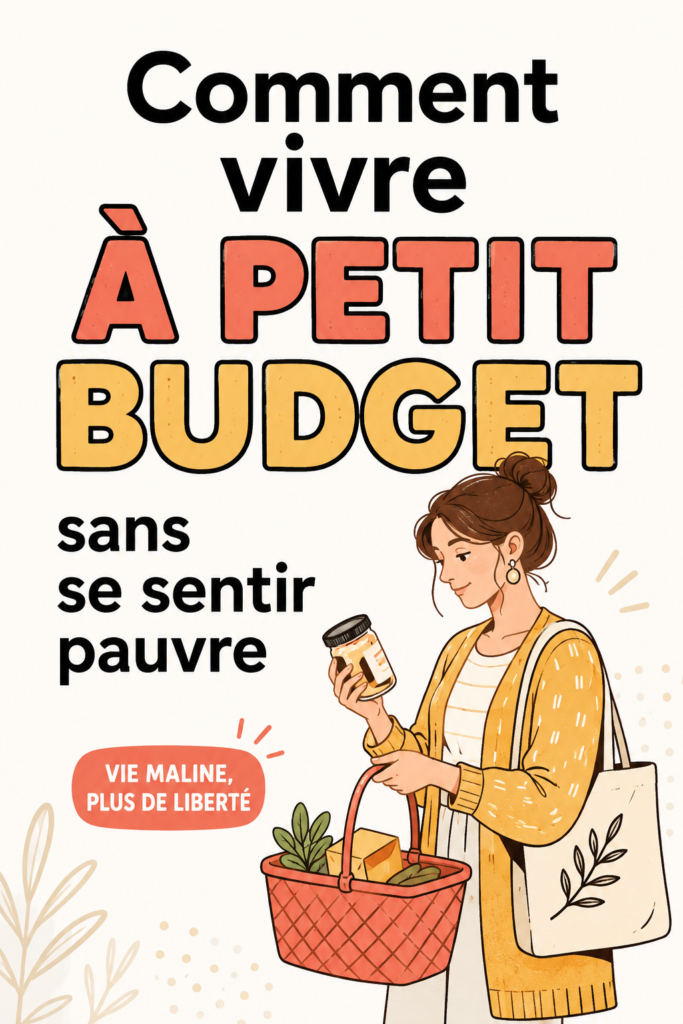 Femme souriante dégustant un café tout en révisant son budget, symbolisant une vie épanouie et économique.