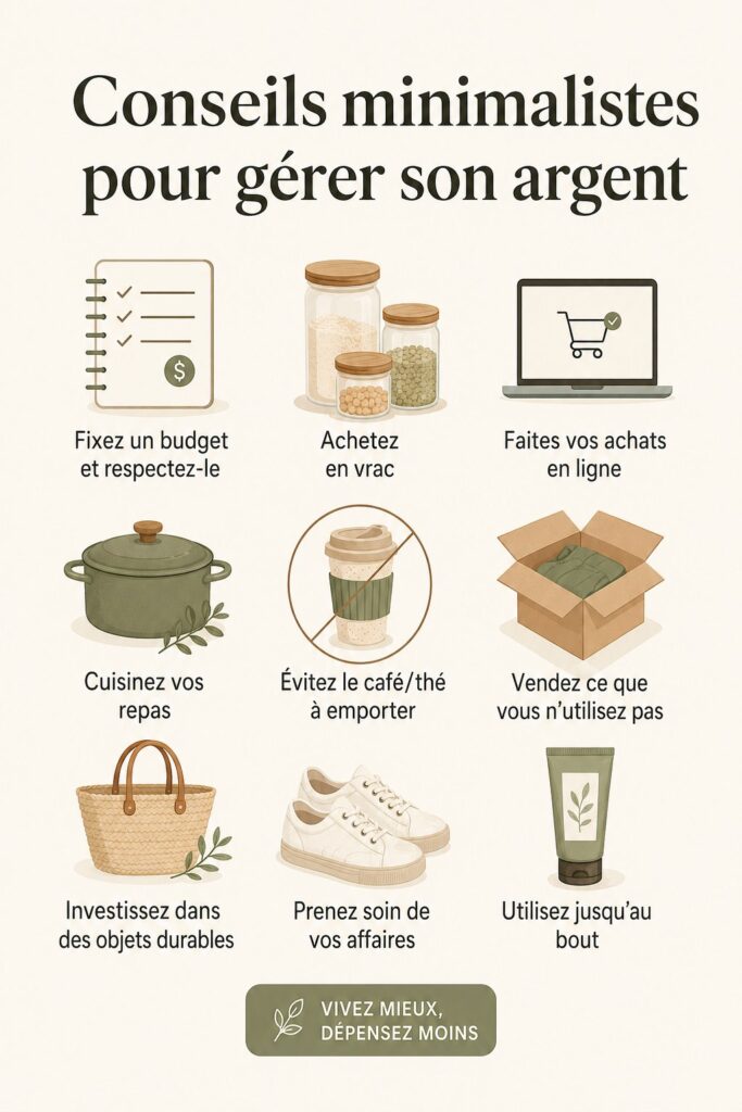 Femme souriante consultant un budget minimaliste pour planifier ses finances personnelles