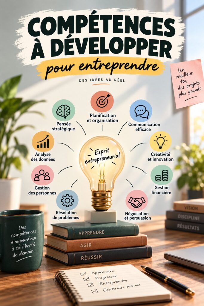 Femme entrepreneuse travaillant sur son ordinateur portable, symbolisant le développement de compétences entrepreneuriales.