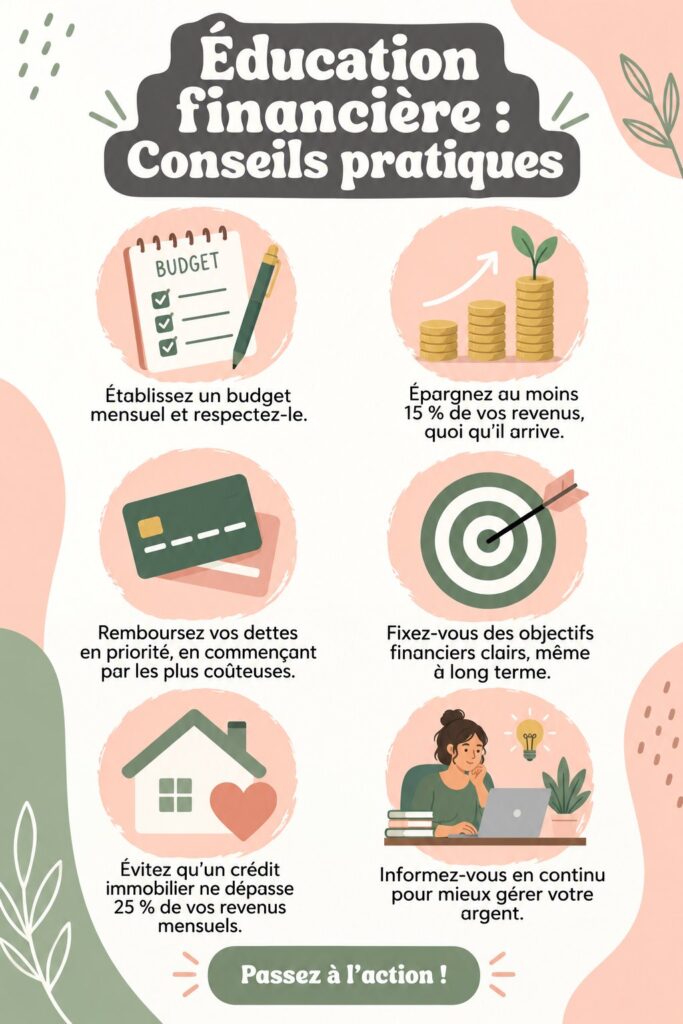 Femme réfléchissant à ses finances personnelles avec des notes et un ordinateur.