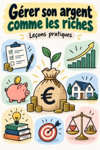 Couverture du livre Rich Dad Poor Dad avec une vue inspirante sur la gestion de l'argent.
