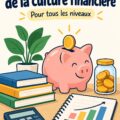 Femme consultant un document financier avec un sourire, symbolisant la littératie financière.