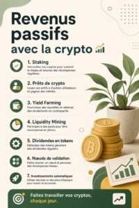 Graphique montrant la croissance d'investissements en crypto pour des revenus passifs
