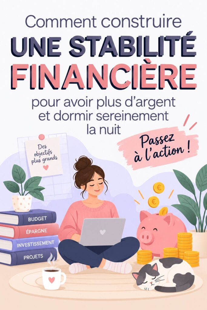 Femme regardant un ordinateur avec un sourire, représentant la sérénité financière.