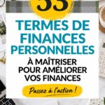Une personne consultant des ressources financières avec des termes clés affichés à l'écran.