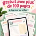 Carnet numérique gratuit avec plus de 100 pages utiles pour s'organiser.