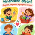 Une mère enseignant les bases de l'éducation financière à son enfant avec des jeux éducatifs.