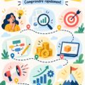 Infographie illustrant les étapes clés de l'entrepreneuriat.