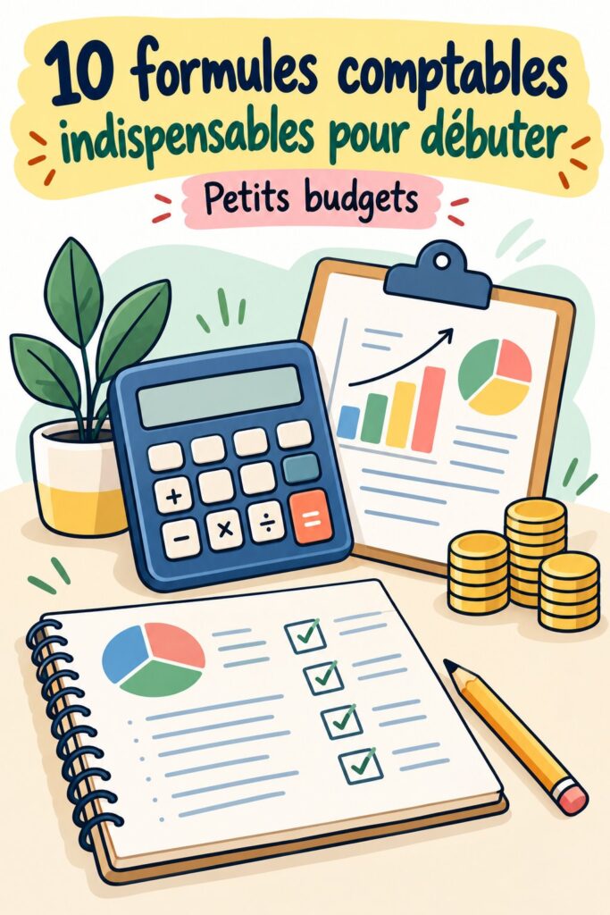Infographie illustrant 10 formules comptables essentielles pour les débutants