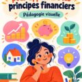 Illustration colorée illustrant des concepts financiers pour les débutants