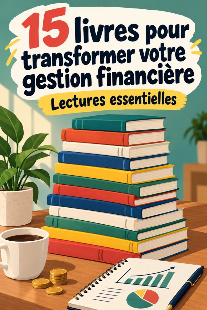 Une pile de livres de finances personnelles ouverts sur un bureau