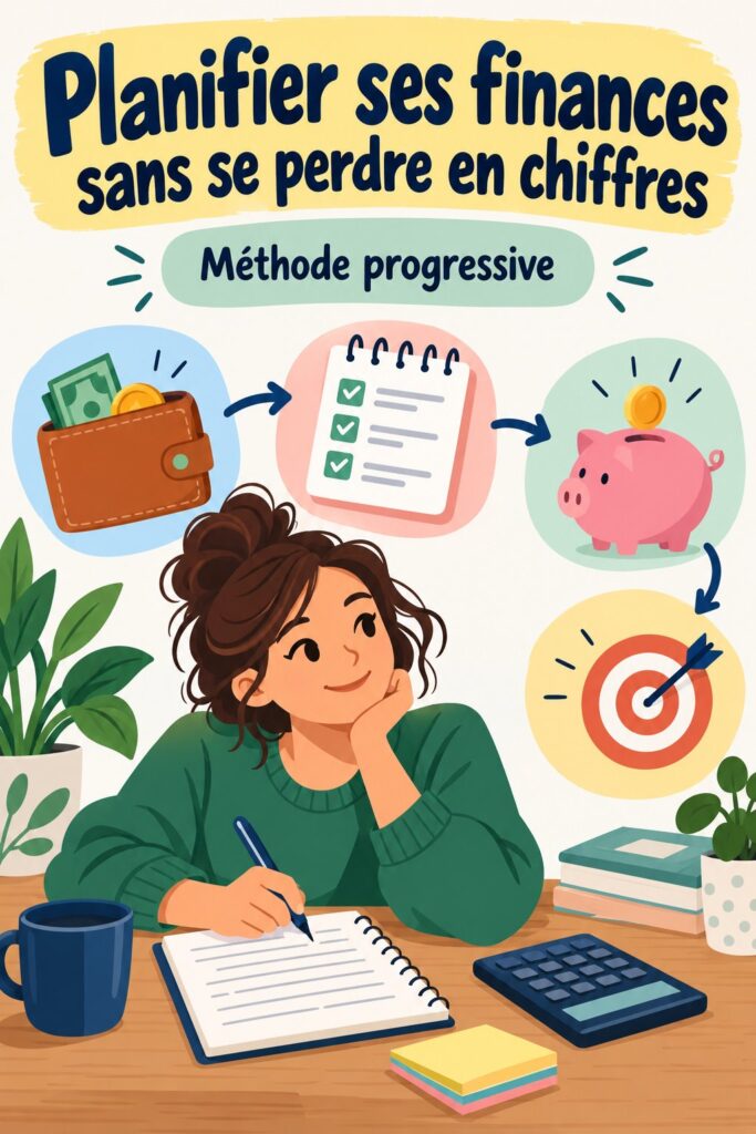 Femme consultant un planner financier pour organiser ses finances.