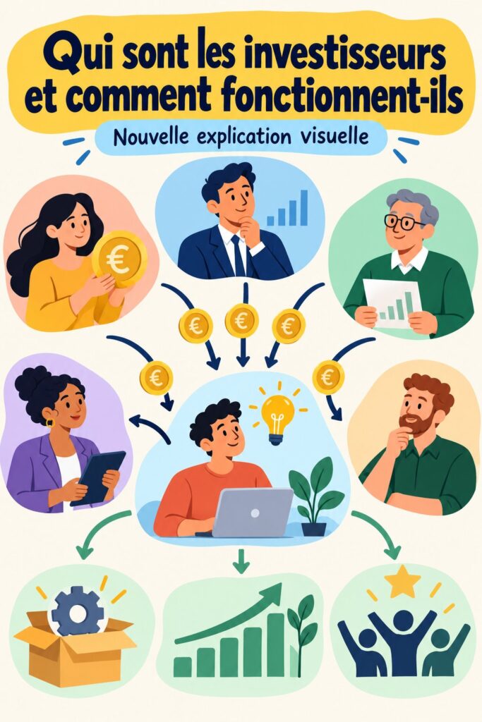 Un groupe de personnes discutant des investissements dans un environnement chaleureux, représentant la diversité des investisseurs.